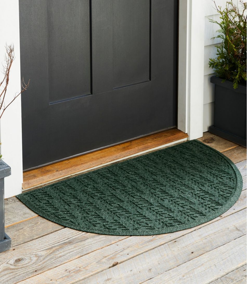 L.L.Bean Everyspace Recycled Waterhog Doormat, Half Round, Trees HOME GOODS
