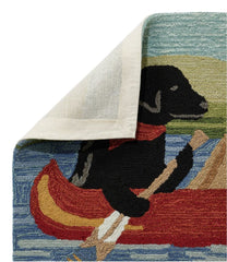 L.L.Bean Indoor/Outdoor Vacationland Rug, Dog Canoe HOME GOODS