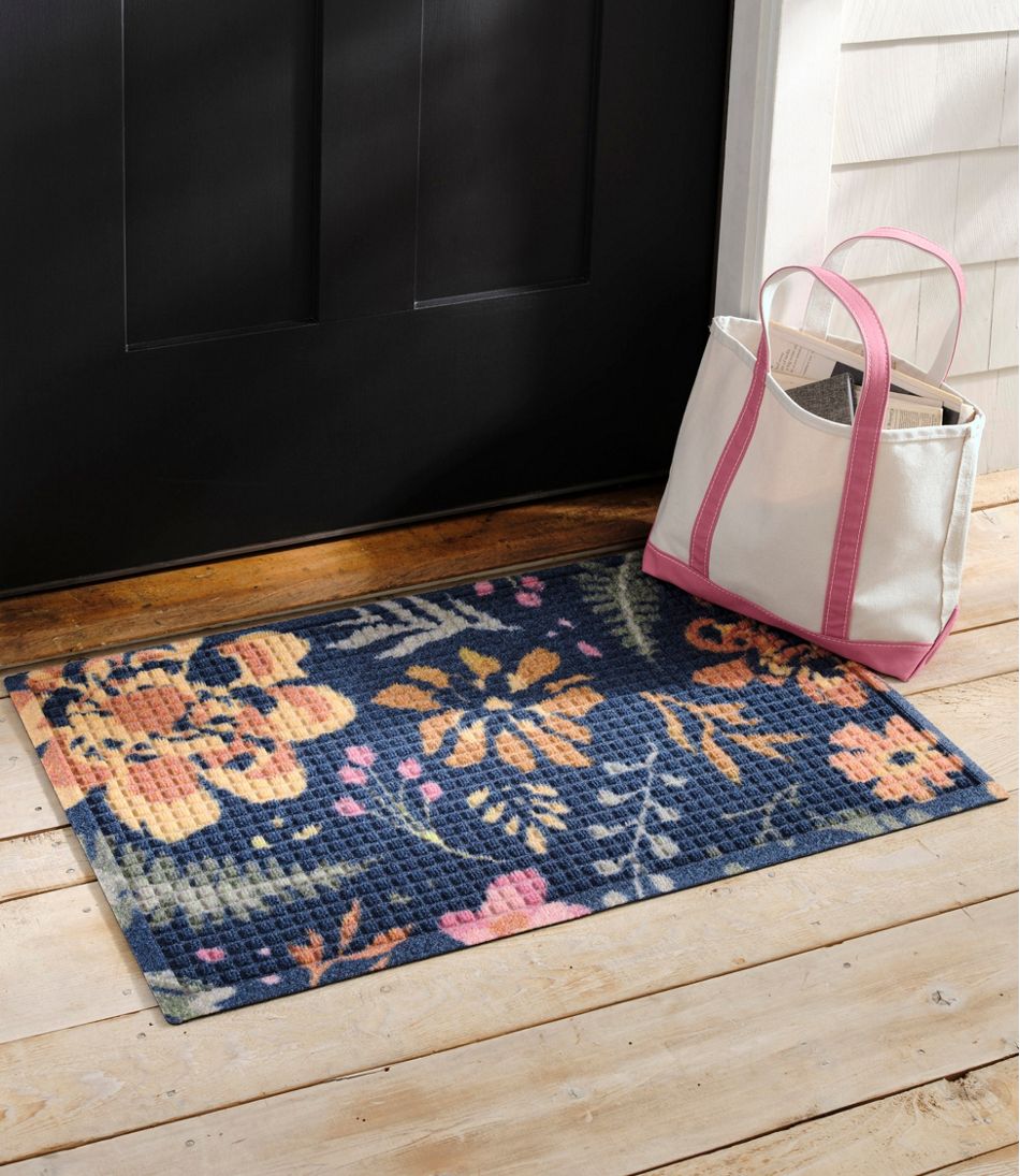 L.L.Bean Printed Recycled Waterhog Doormat, Floral HOME GOODS