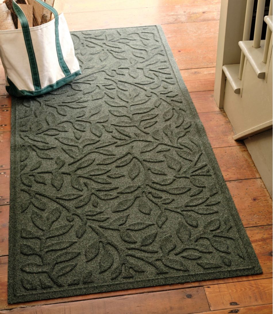 L.L.Bean Heavyweight Recycled Waterhog Mat Runner, Woodland Leaf HOME GOODS