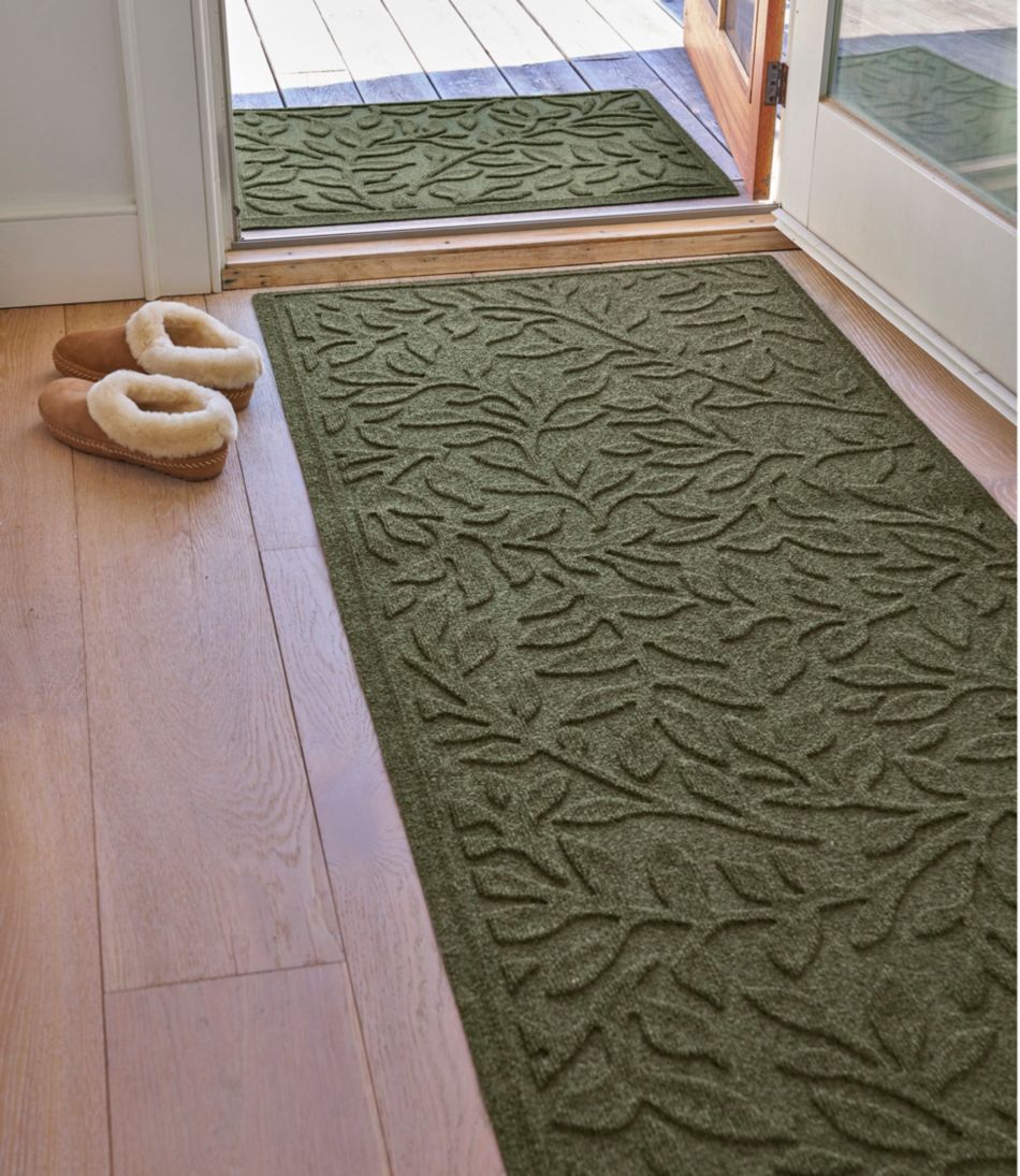 L.L.Bean Heavyweight Recycled Waterhog Mat Runner, Woodland Leaf HOME GOODS