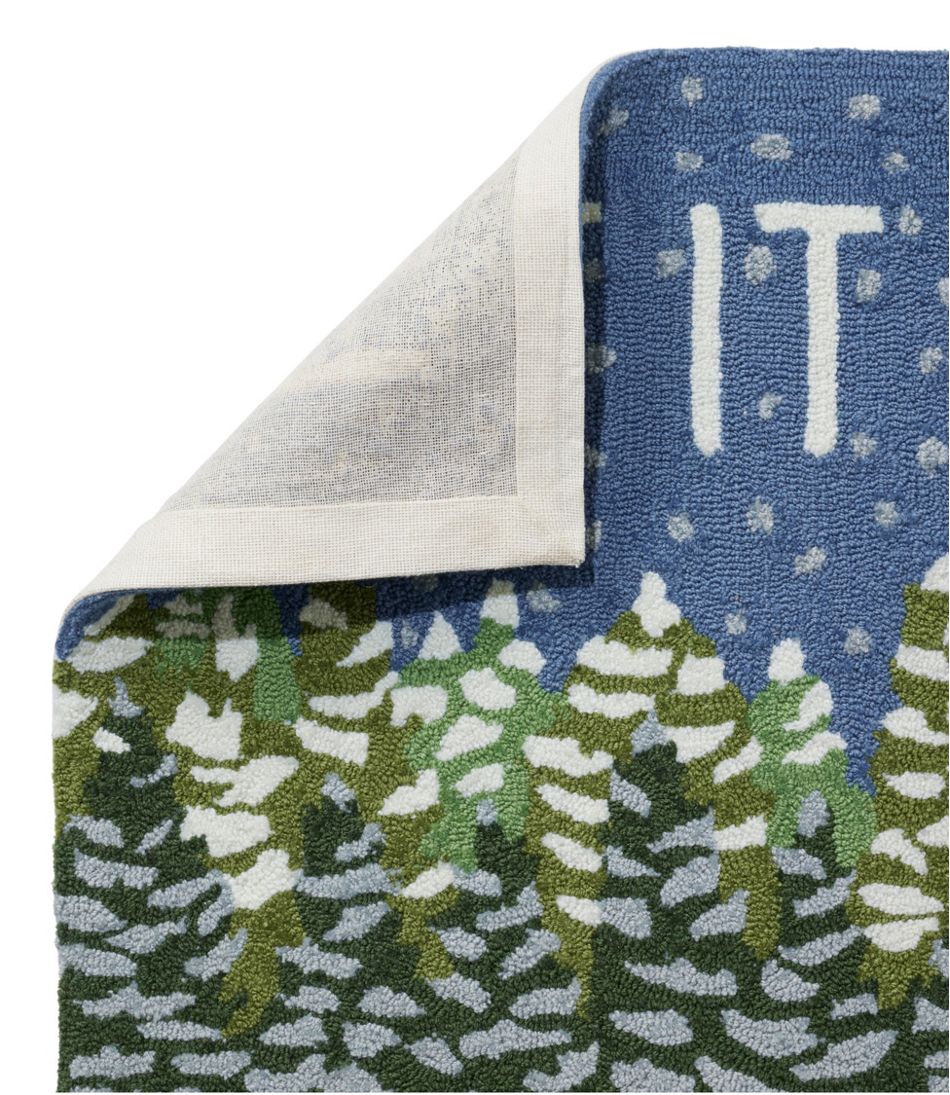 L.L.Bean Indoor/Outdoor Vacationland Rug, Frosted Trees HOME GOODS