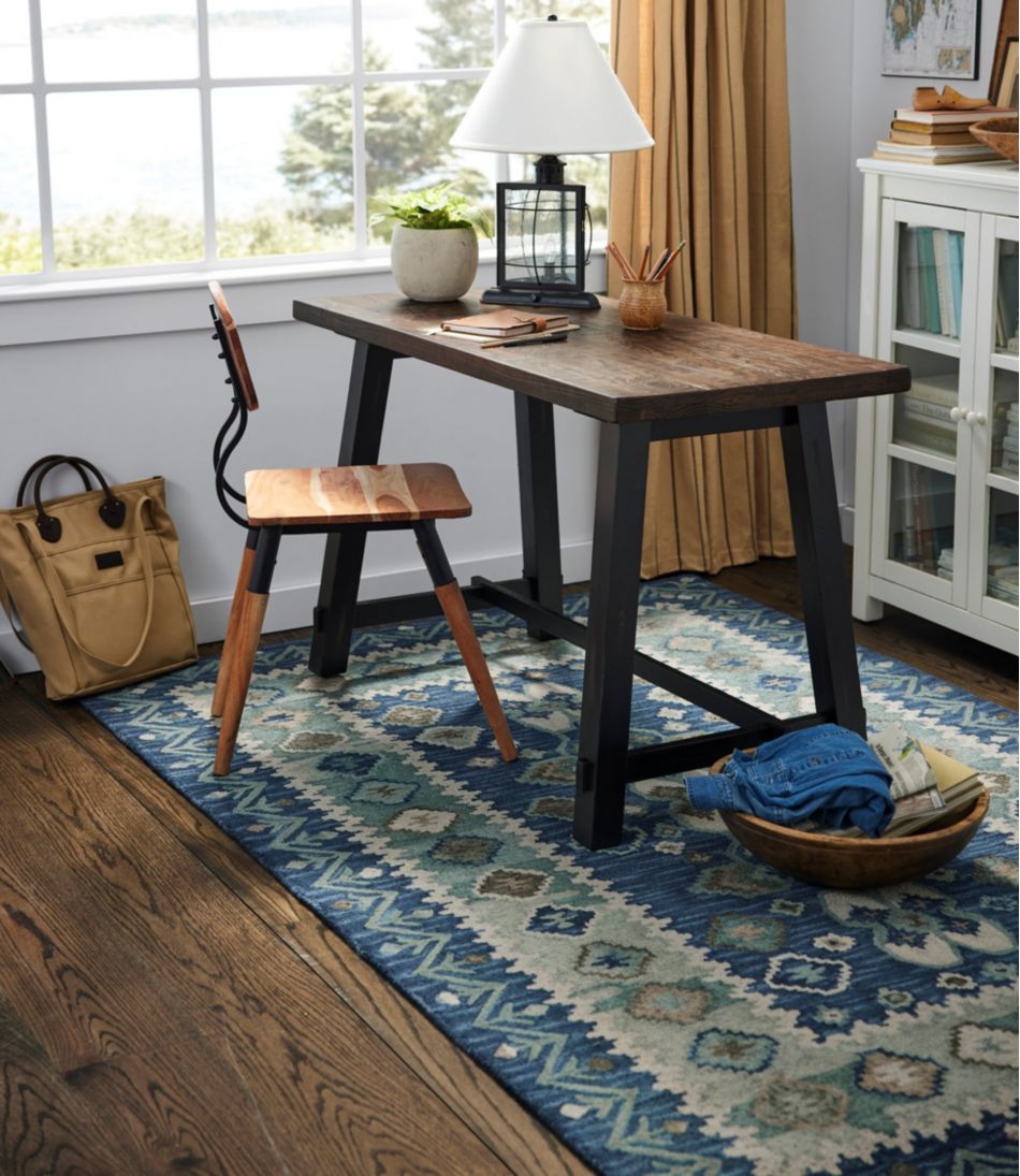 L.L.Bean Double Border Wool Hooked Rug HOME GOODS