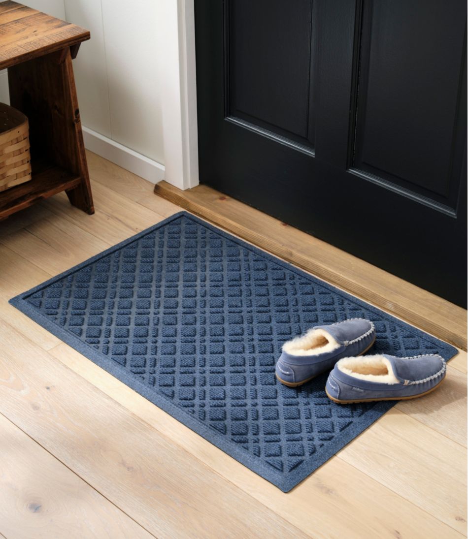 L.L.Bean Heavyweight Recycled Waterhog Doormat, Plaid HOME GOODS