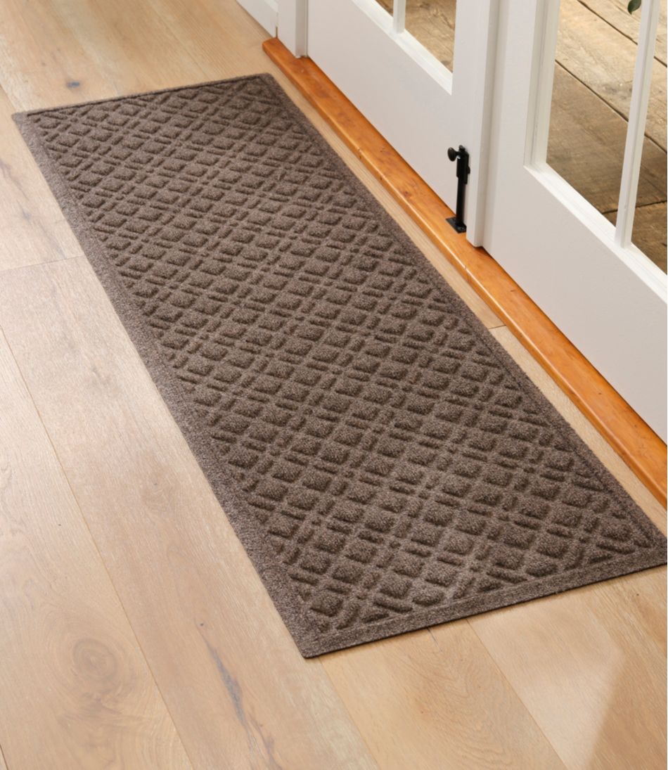 L.L.Bean Heavyweight Recycled Waterhog Mat, Runner, Plaid HOME GOODS