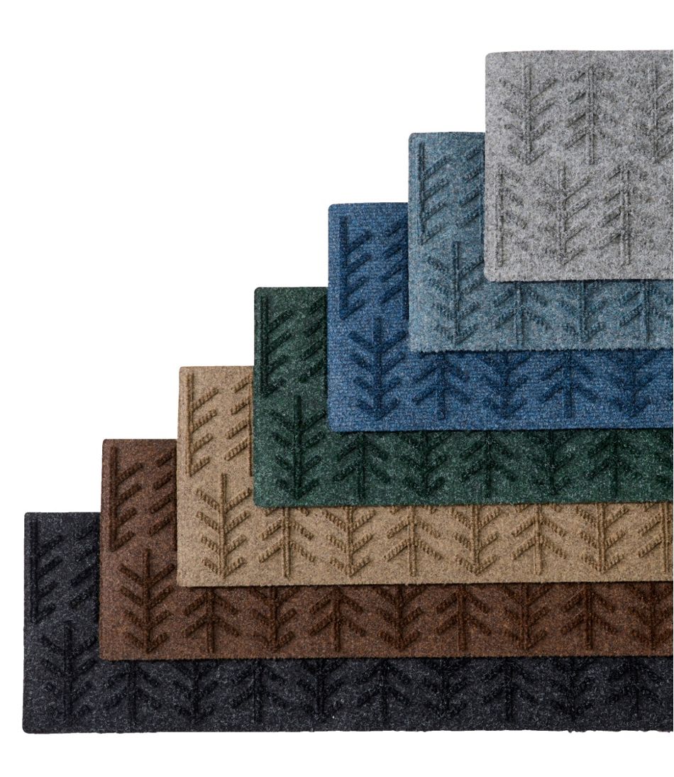 L.L.Bean Everyspace Recycled Waterhog Mat, Stair Treads, Set of Four, Trees HOME GOODS