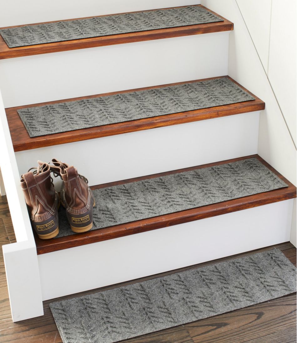 L.L.Bean Everyspace Recycled Waterhog Mat, Stair Treads, Set of Four, Trees HOME GOODS