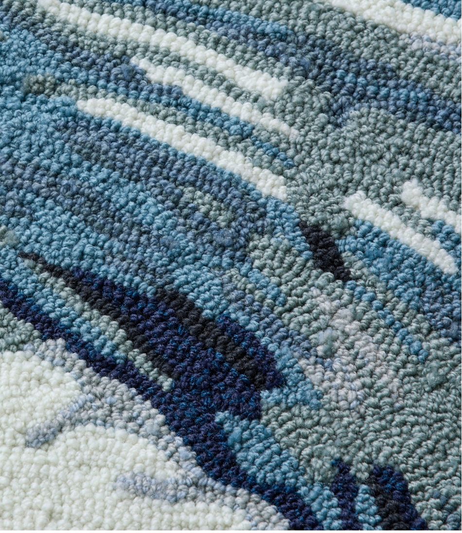 L.L.Bean Indoor/Outdoor Vacationland Rug, Ocean Waves HOME GOODS