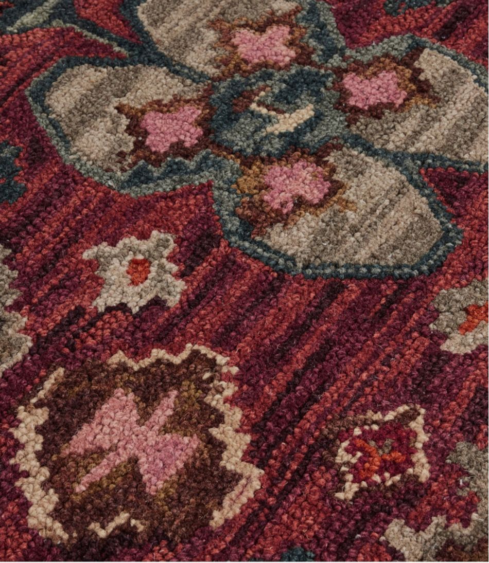 L.L.Bean Double Border Wool Hooked Runner, Sienna Multi HOME GOODS