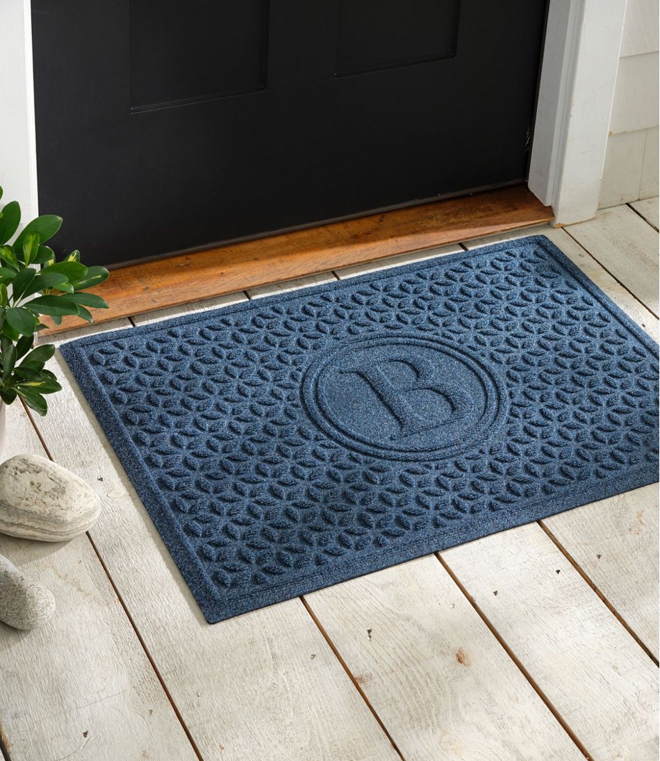 L.L.Bean Heavyweight Recycled Waterhog Doormat, Blooming Circles, Personalized HOME GOODS