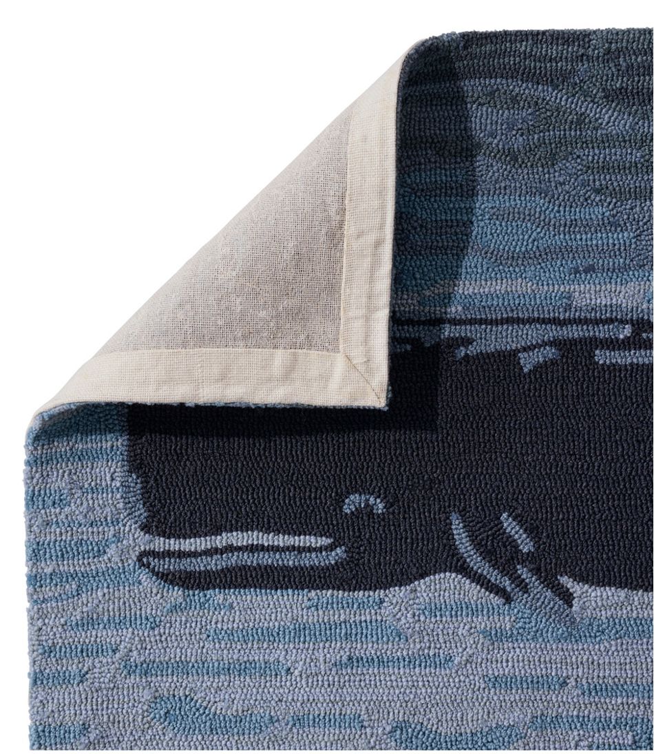 L.L.Bean Indoor/Outdoor Vacationland Rug, Coastal Whale HOME GOODS