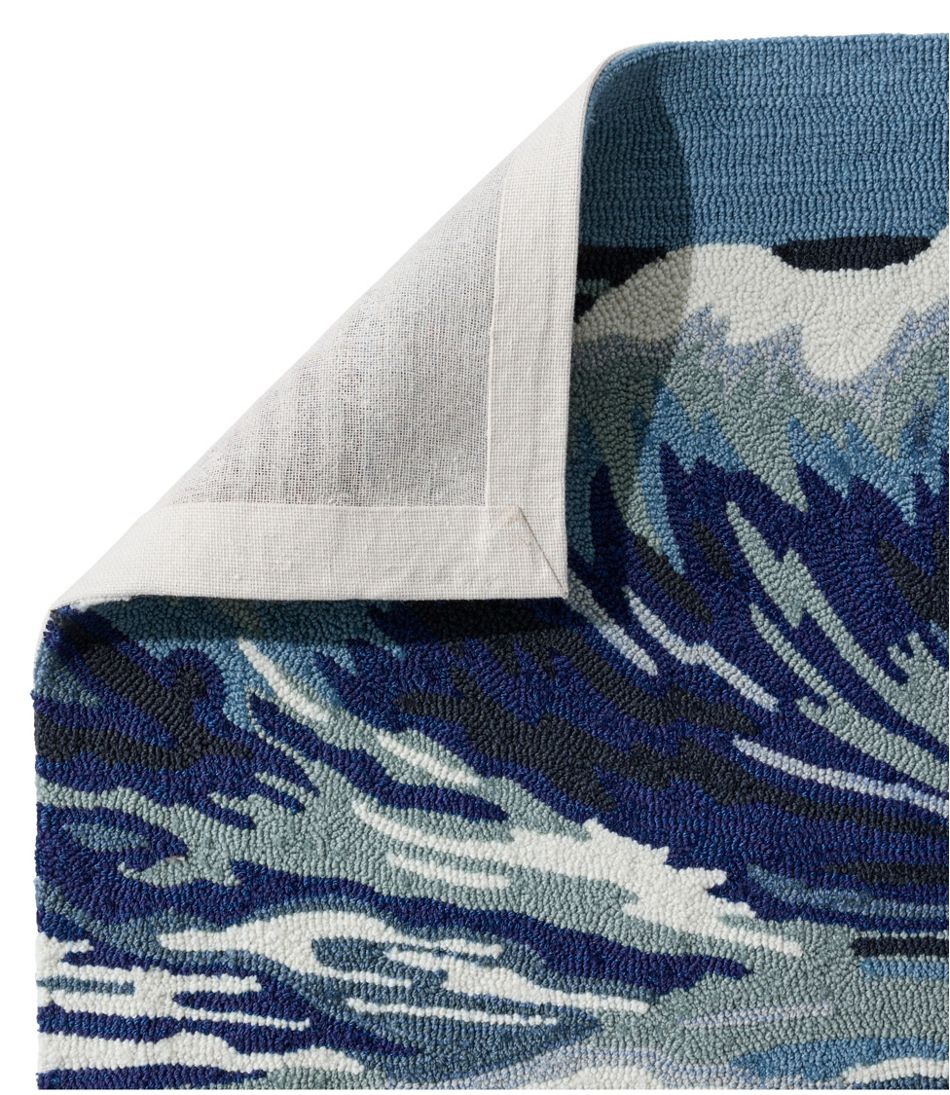 L.L.Bean Indoor/Outdoor Vacationland Runner, Ocean Waves HOME GOODS