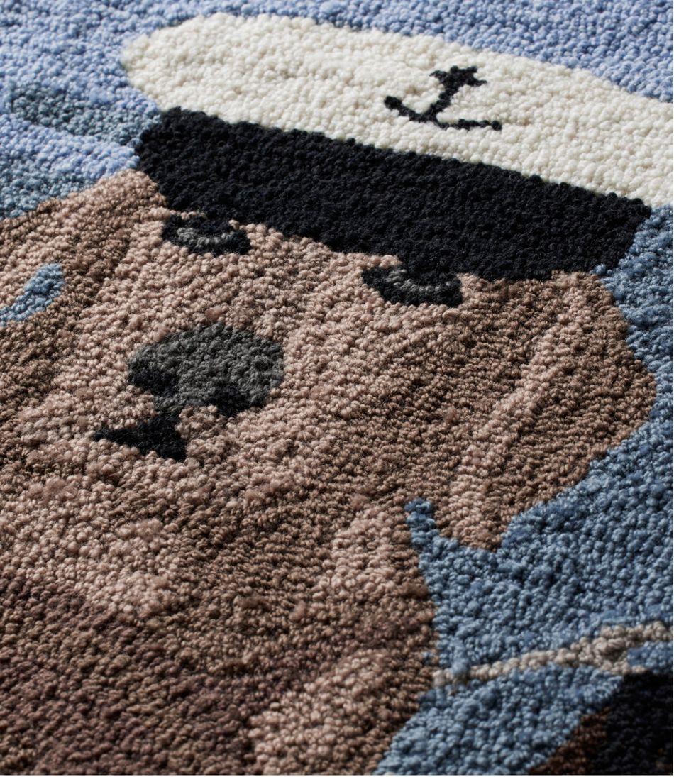 L.L.Bean Indoor/Outdoor Vacationland Rug, Seaside Dogs HOME GOODS