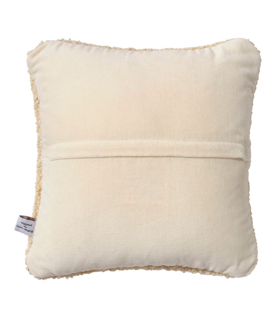 L.L.Bean Wool Hooked Throw Pillow, Yellow Dog, 14" x 14" HOME GOODS