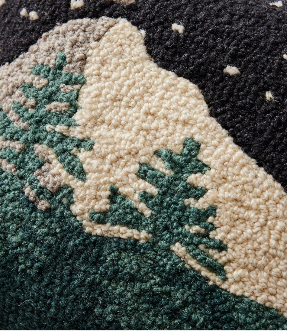 L.L.Bean Wool Hooked Throw Pillow, Winter Woods, 12" x 18" HOME GOODS