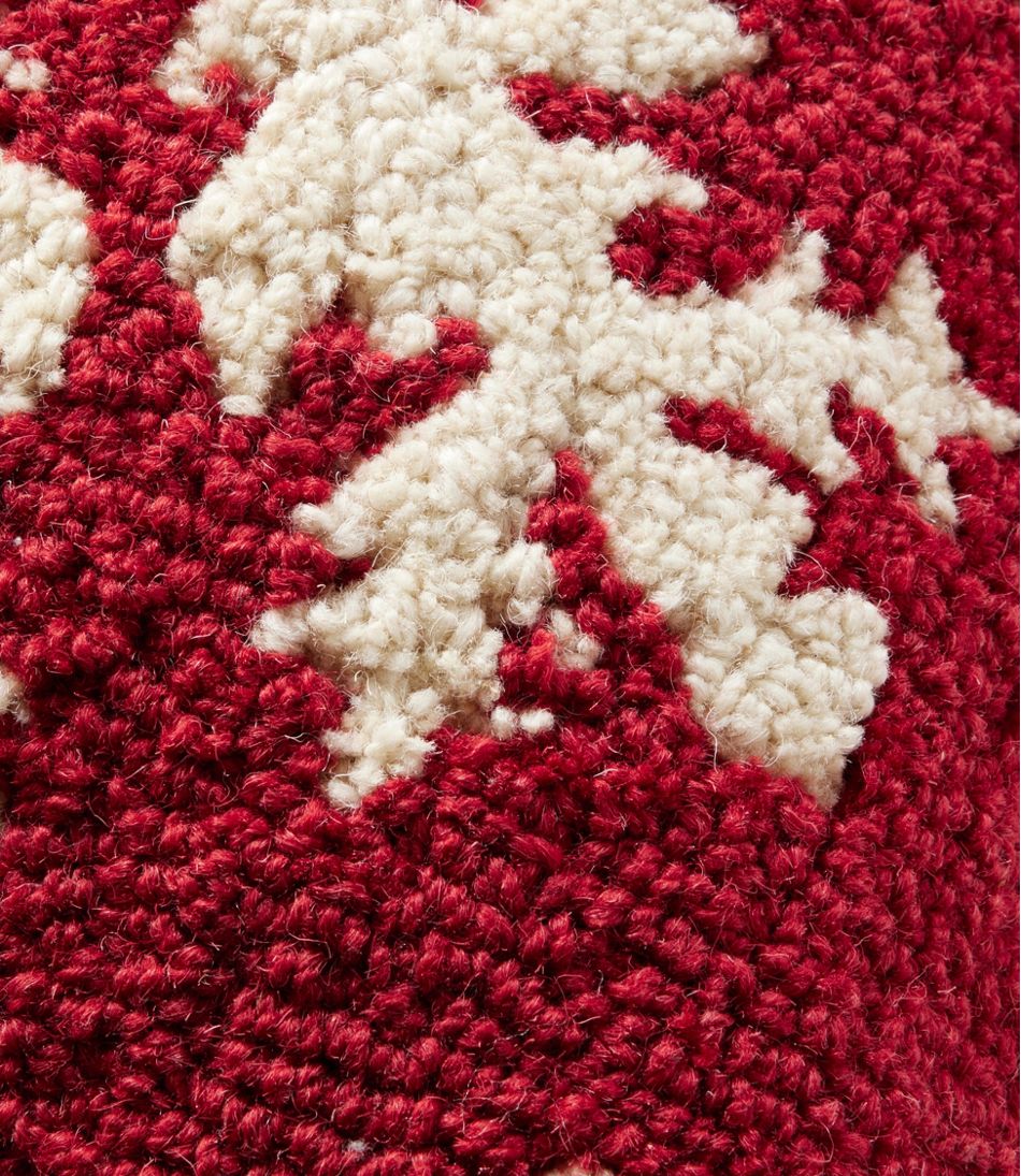 L.L.Bean Wool Hooked Throw Pillow, Snowflake, 14" x 14" HOME GOODS