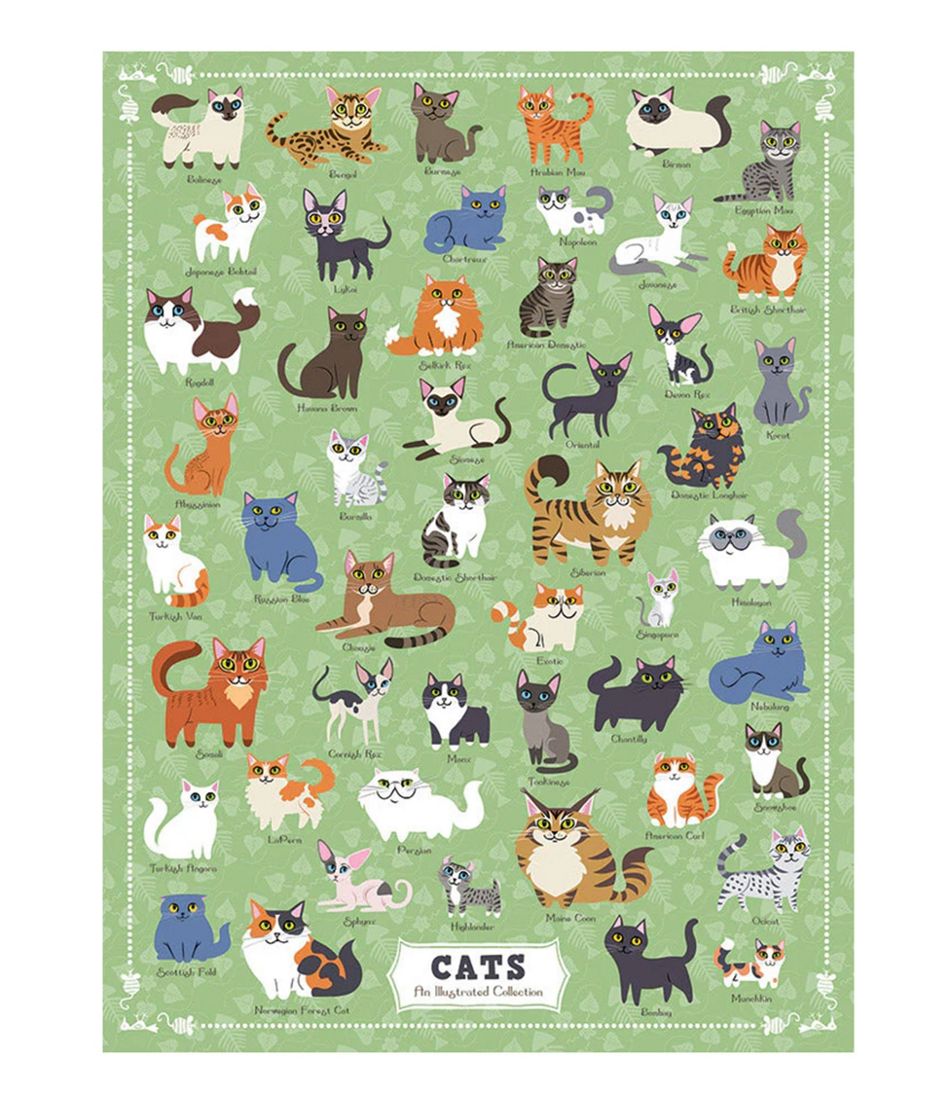 L.L.Bean Illustrated Cats Puzzle, 500 Pieces HOME GOODS