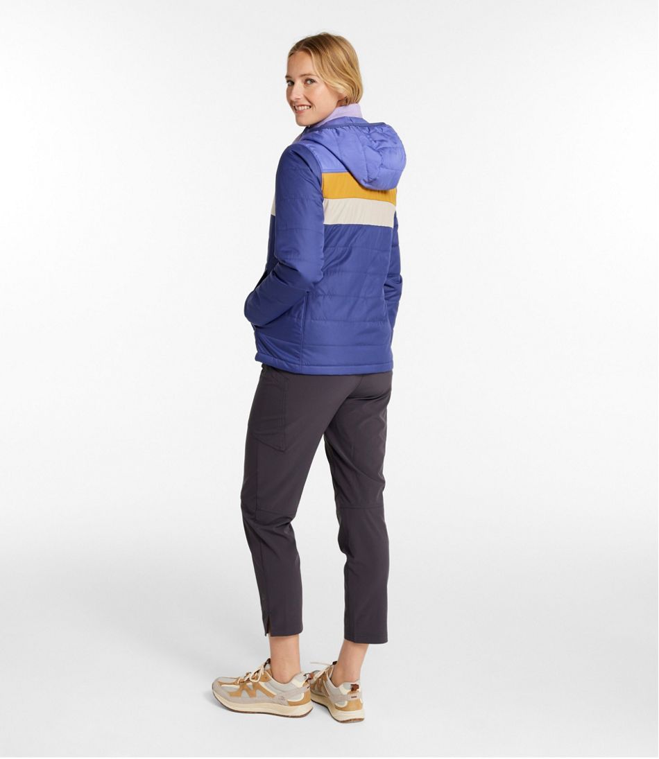 L.L.Bean Women's Mountain Classic Puffer Hooded Jacket, Colorblock SALE|OUTERWEAR