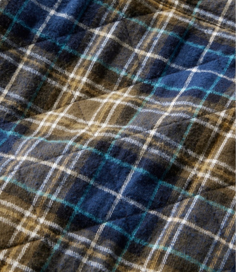 L.L.Bean Men's Quilted Scotch Plaid Flannel Shirt Jac SALE