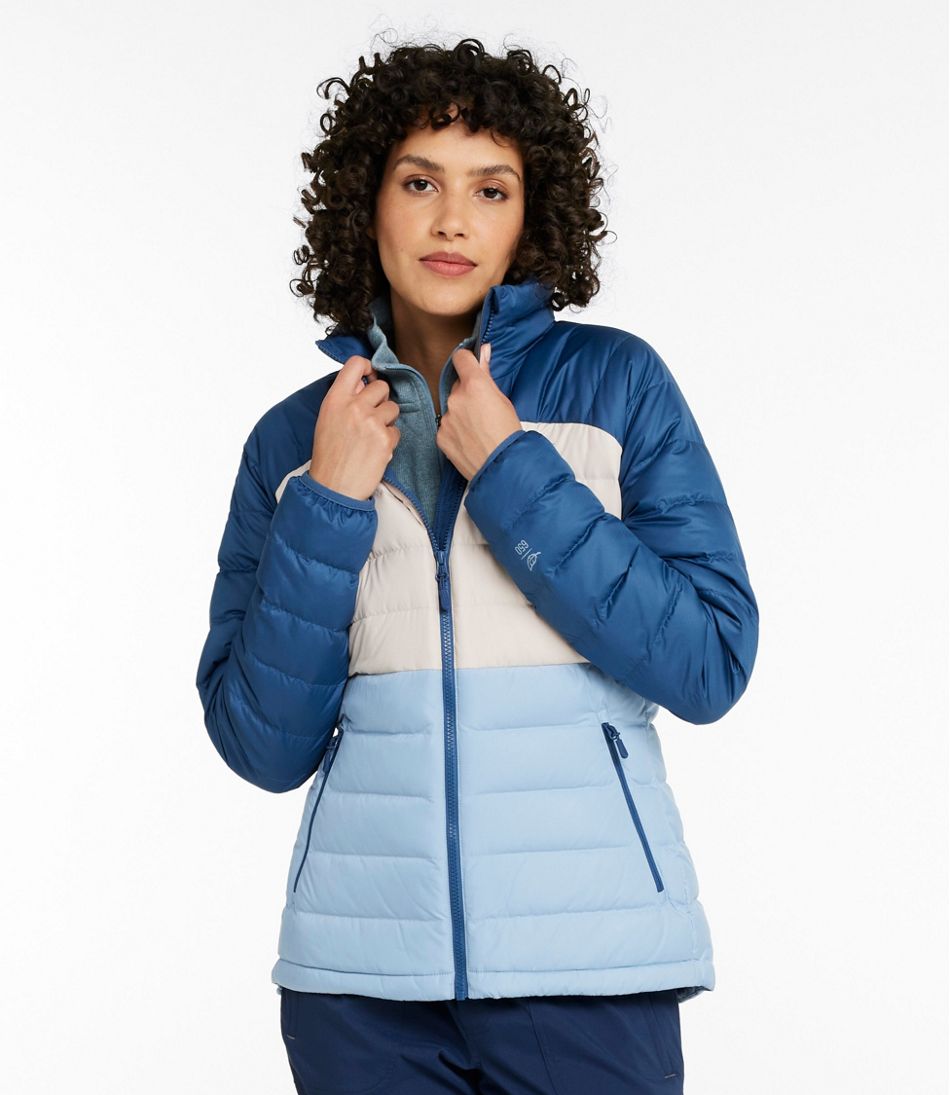 L.L.Bean Women's Bean's Down Jacket, Colorblock SALE|OUTERWEAR