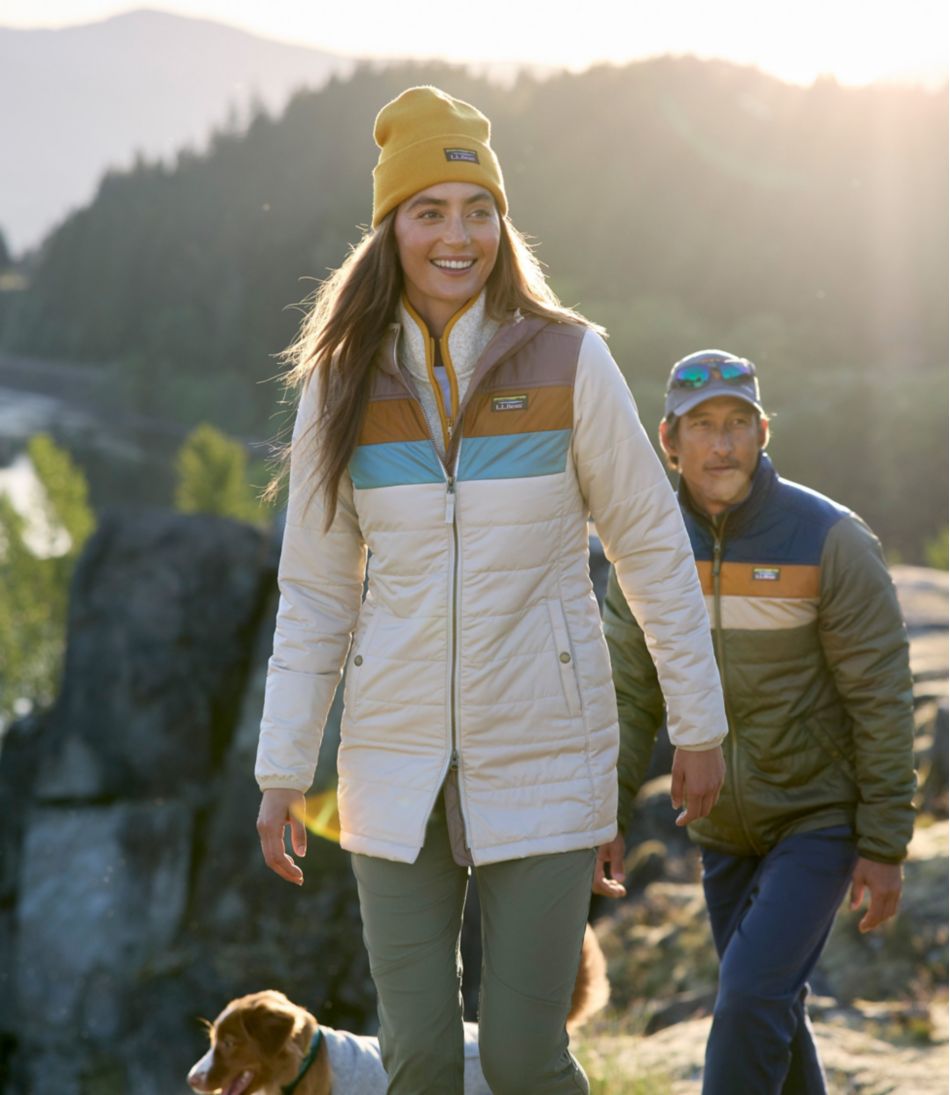 L.L.Bean Women's Mountain Classic Puffer Coat, Colorblock OUTERWEAR