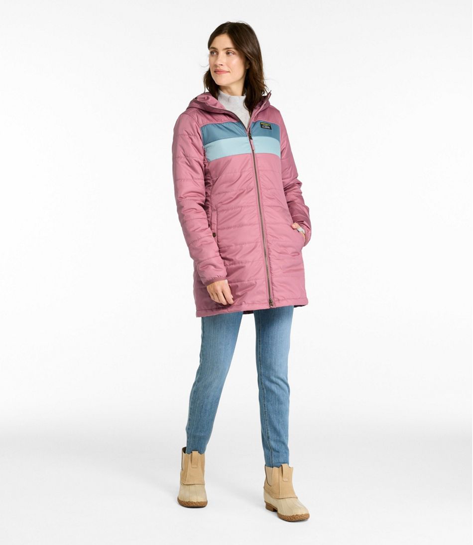 L.L.Bean Women's Mountain Classic Puffer Coat, Colorblock OUTERWEAR