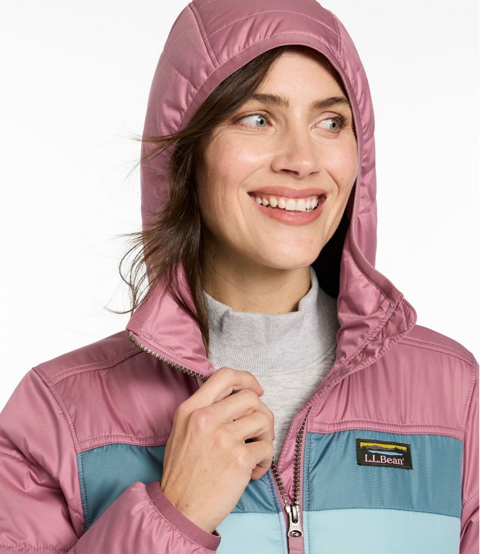L.L.Bean Women's Mountain Classic Puffer Coat, Colorblock OUTERWEAR