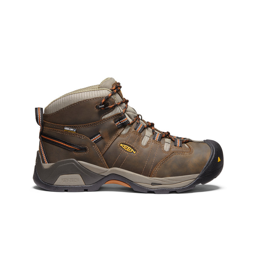 Men's Detroit XT Waterproof Boot (Soft Toe) Black Olive/Leather Brown / Keen / Black Olive/Leather Brown